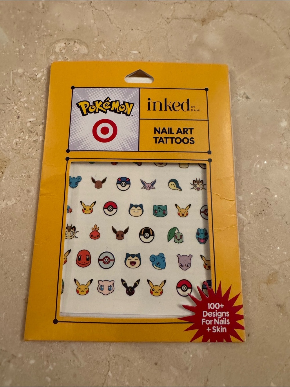 Pokémon x Target Inked Nail Art Tattoos - Yellow Packaging